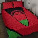 Malawi Quilt Bed Set Flag Colors Blended with National Emblem