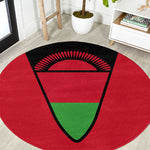Malawi Round Carpet Flag Colors Blended with National Emblem