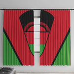 Malawi Window Curtain Flag Colors Blended with National Emblem