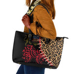 Leopard and Lion Malawi Leather Tote Bag Unity and Freedom