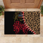 Leopard and Lion Malawi Rubber Doormat Unity and Freedom