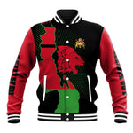 Malawi Lion Map Flag Baseball Jacket Wildlife Fusion Design