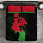 Malawi Lion Map Flag Bedding Set Wildlife Fusion Design