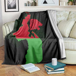 Malawi Lion Map Flag Blanket Wildlife Fusion Design