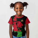 Malawi Lion Map Flag Kid T shirt Wildlife Fusion Design