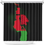 Malawi Lion Map Flag Shower Curtain Wildlife Fusion Design