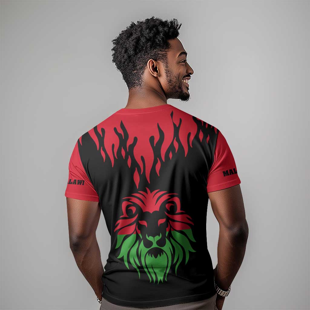 Malawi Lion Map Flag T shirt Wildlife Fusion Design