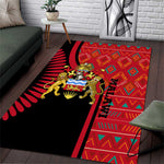 Malawi Patterns African Area Rug Blended with Flag Colors and National Emblem