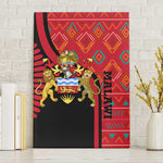 Malawi Patterns African Canvas Wall Art Blended with Flag Colors and National Emblem