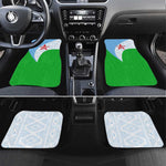 Djibouti Car Mats Flag Tribal Motifs and Red Star Symbol of Unity