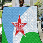 Djibouti Quilt Flag Tribal Motifs and Red Star Symbol of Unity