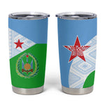Djibouti Tumbler Cup Flag Tribal Motifs and Red Star Symbol of Unity