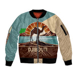 Djibouti Camel Sleeve Zip Bomber Jacket Where Desert Meets Sea and Heritage Stands Tall