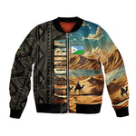 Djibouti Desert Bomber Jacket Camel Riders and African Pattern