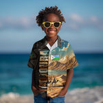 Djibouti Desert Kid Hawaiian Shirt Camel Riders and African Pattern