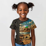 Djibouti Desert Kid T shirt Camel Riders and African Pattern