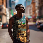 Djibouti Desert Men Tank Top Camel Riders and African Pattern