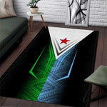 Djibouti Africa Area Rug Tribal Geometry Meets National Colors and Red Star Boldness