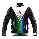 Djibouti Africa Baseball Jacket Tribal Geometry Meets National Colors and Red Star Boldness