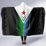 Djibouti Africa Hooded Blanket Tribal Geometry Meets National Colors and Red Star Boldness