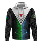 Djibouti Africa Hoodie Tribal Geometry Meets National Colors and Red Star Boldness