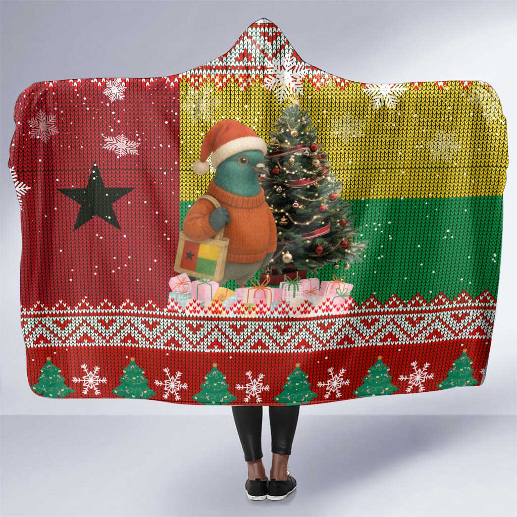 Guinea Bissau Christmas Hooded Blanket Santa Penguin Christmas Tree and Snowflake - African Pride