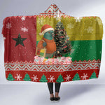 Guinea Bissau Christmas Hooded Blanket Santa Penguin Christmas Tree and Snowflake - African Pride