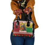 Guinea Bissau Christmas Shoulder Handbag Santa Penguin Christmas Tree and Snowflake - African Pride