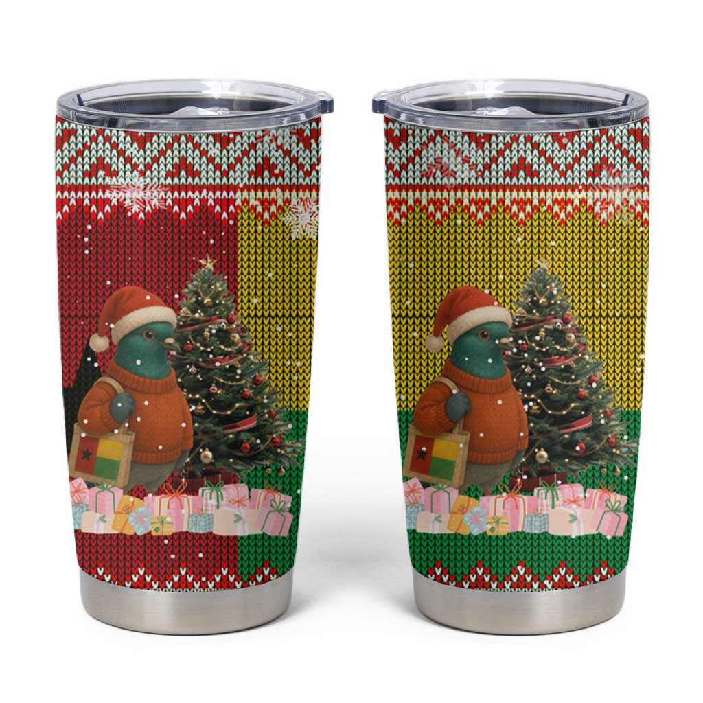 Guinea Bissau Christmas Tumbler Cup Santa Penguin Christmas Tree and Snowflake - African Pride