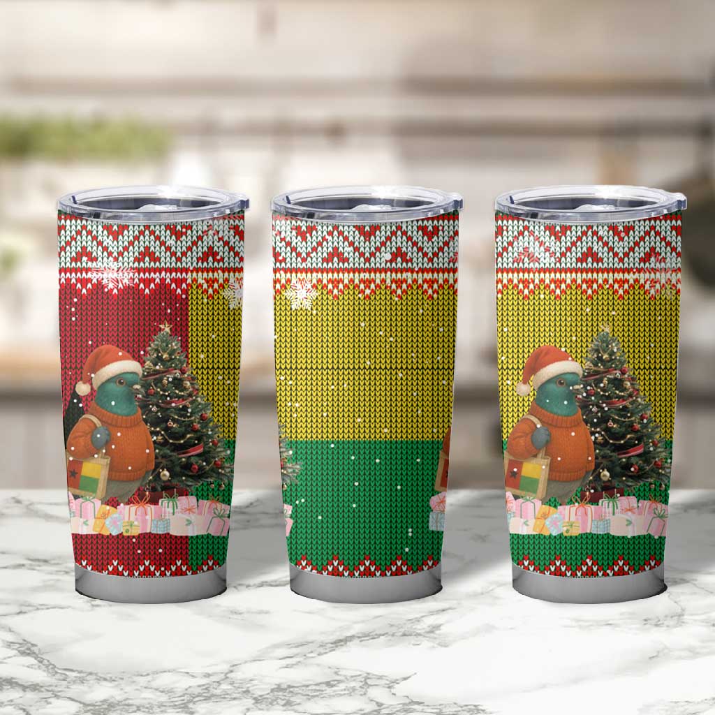 Guinea Bissau Christmas Tumbler Cup Santa Penguin Christmas Tree and Snowflake - African Pride