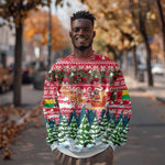 Guinea Bissau Christmas Sweatshirt Santa Sleigh Reindeer Forest and National Flag - African Pride