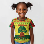 Senegal Christmas Kid T shirt Baobab Tree and National Coat of Arms Motif - African Pride