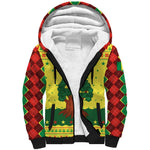 Senegal Christmas Sherpa Hoodie Baobab Tree and National Coat of Arms Motif - African Pride
