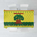 Senegal Christmas Tablecloth Baobab Tree and National Coat of Arms Motif - African Pride