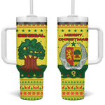 Senegal Christmas Tumbler With Handle Baobab Tree and National Coat of Arms Motif - African Pride