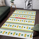 Senegal Christmas Area Rug Golden Lion and Festive Stars Motif - African Pride