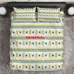 Senegal Christmas Bedding Set Golden Lion and Festive Stars Motif - African Pride