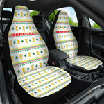 Senegal Christmas Car Seat Cover Golden Lion and Festive Stars Motif - African Pride