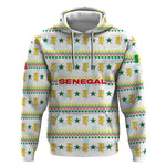 Senegal Christmas Hoodie Golden Lion and Festive Stars Motif - African Pride