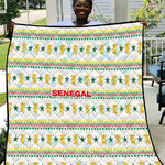 Senegal Christmas Quilt Golden Lion and Festive Stars Motif - African Pride