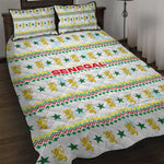 Senegal Christmas Quilt Bed Set Golden Lion and Festive Stars Motif - African Pride