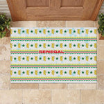 Senegal Christmas Rubber Doormat Golden Lion and Festive Stars Motif - African Pride