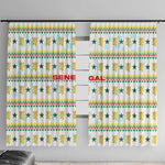 Senegal Christmas Window Curtain Golden Lion and Festive Stars Motif - African Pride