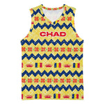 Chad Christmas Basketball Jersey National Coat of Arms, and Festive Motif - African Pride
