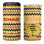 Chad Christmas 4 in 1 Can Cooler Tumbler National Coat of Arms, and Festive Motif - African Pride