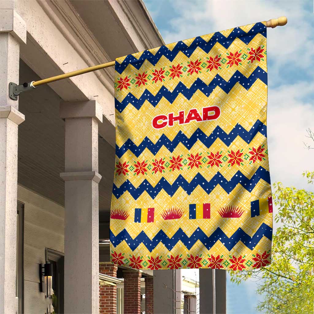 Chad Christmas Garden Flag National Coat of Arms, and Festive Motif - African Pride