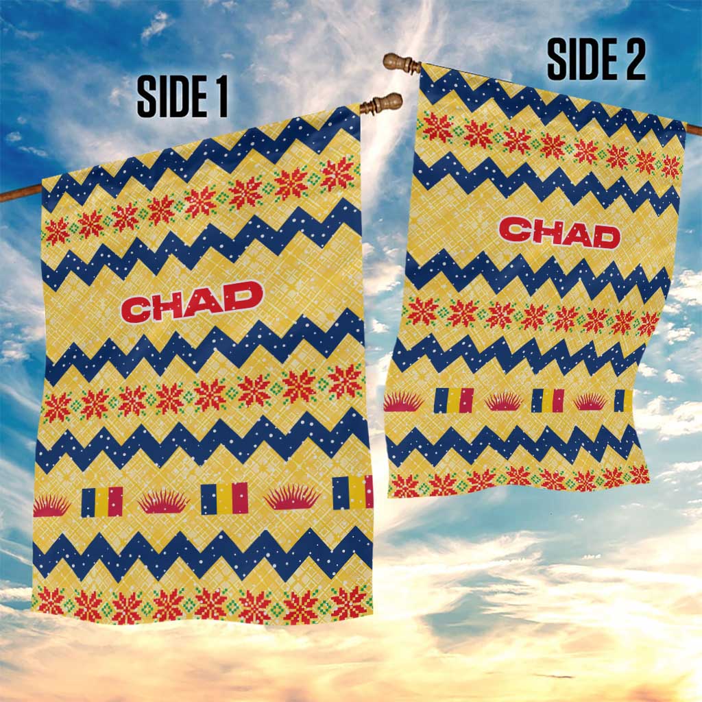 Chad Christmas Garden Flag National Coat of Arms, and Festive Motif - African Pride