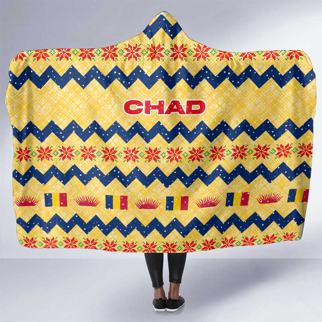 Chad Christmas Hooded Blanket National Coat of Arms, and Festive Motif - African Pride