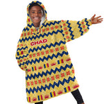 Chad Christmas Kid Wearable Blanket Hoodie National Coat of Arms, and Festive Motif - African Pride