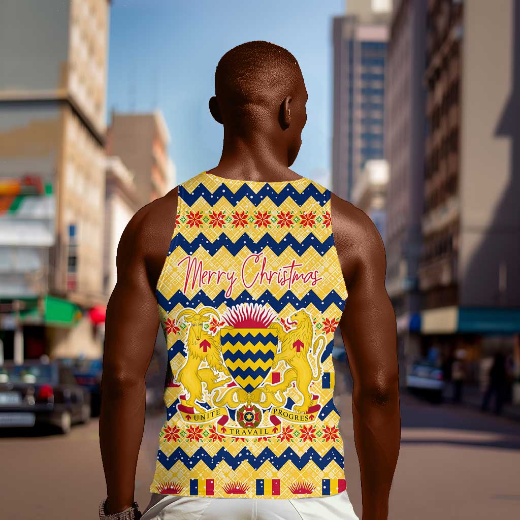 Chad Christmas Men Tank Top National Coat of Arms, and Festive Motif - African Pride